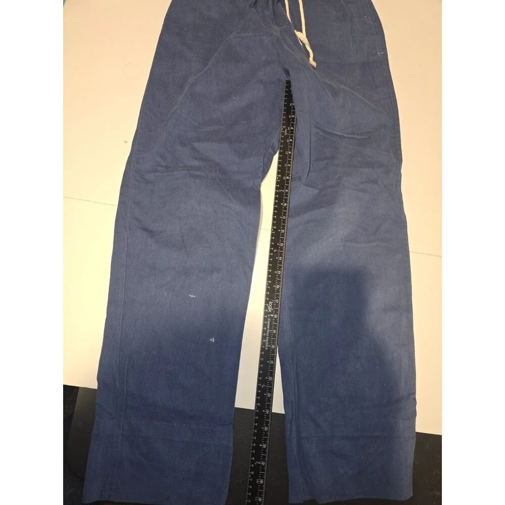 Le TIGRE Elastic Waist Pants Size M Blue Drawstring                         #229